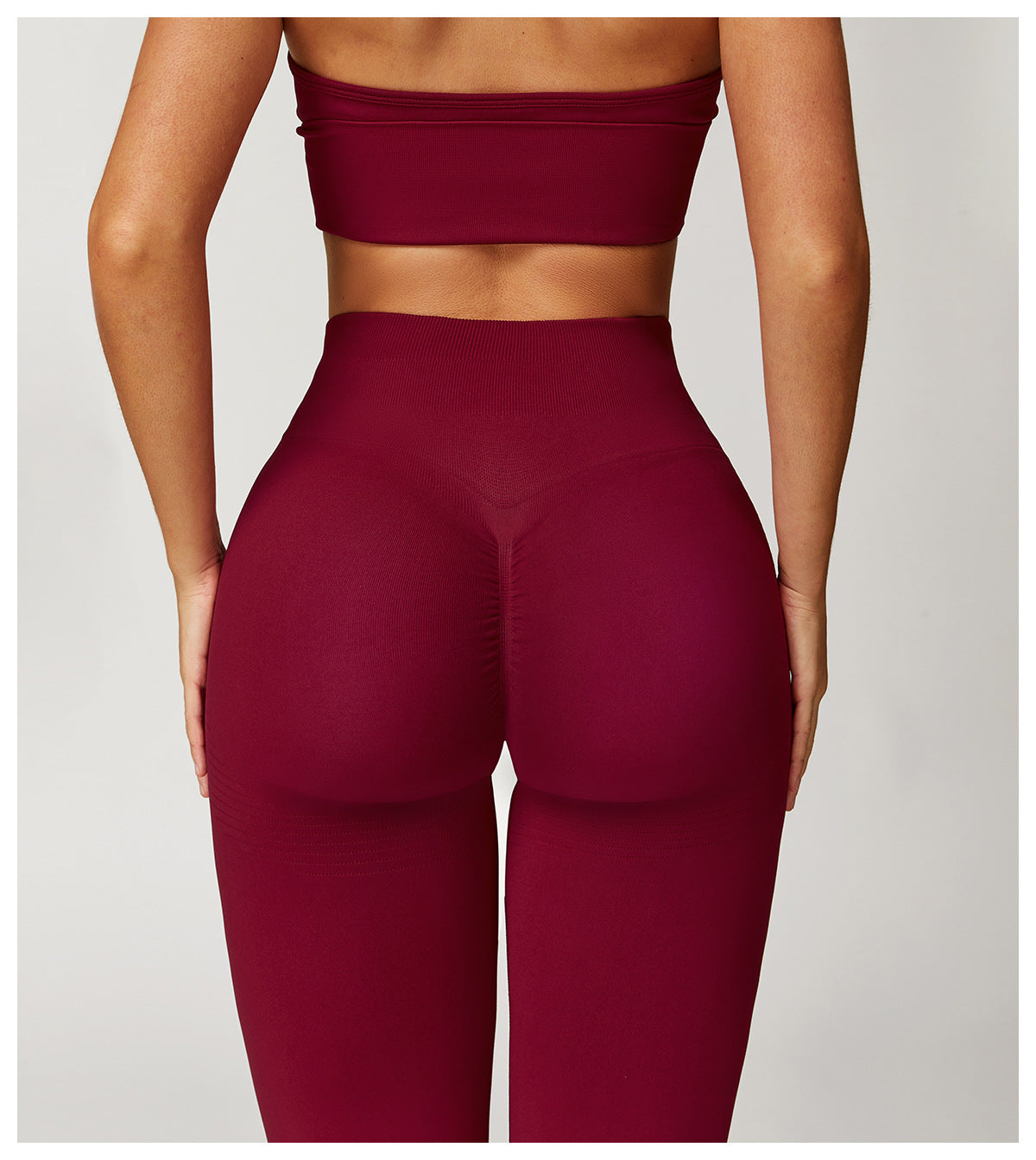 Seamless Ribbed-Waistband Yoga Leggings: High-Waisted Tummy-Control & Booty-Lifting Fitness Pants 6825