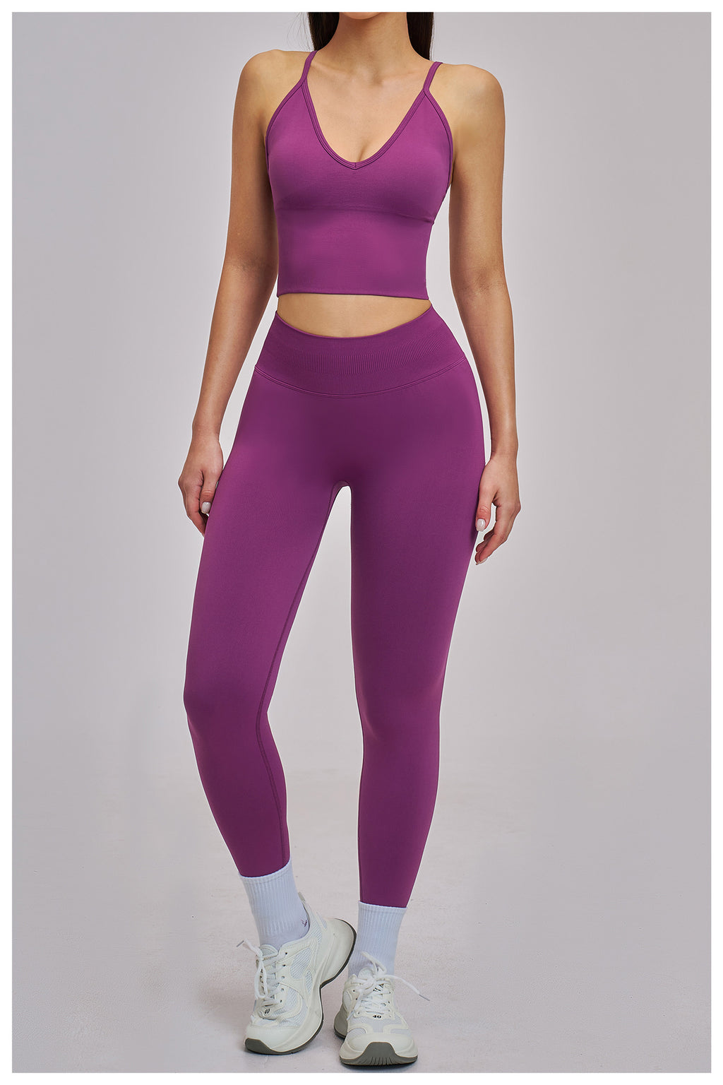 Seamless Racerback Yoga Set: High-Stretch Slim-Fit Activewear for Running & Fitness 5344