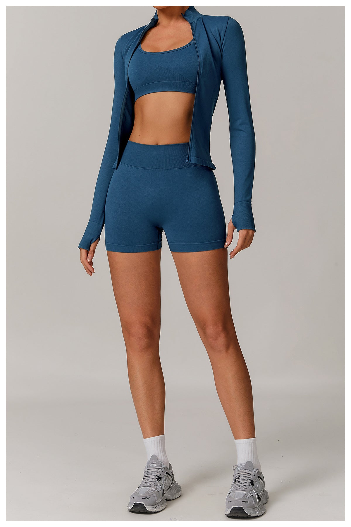 Short de Yoga Taille Haute Sans Couture : Short Cycliste de Sport Gainant et Rehausseur de Fesses 4389