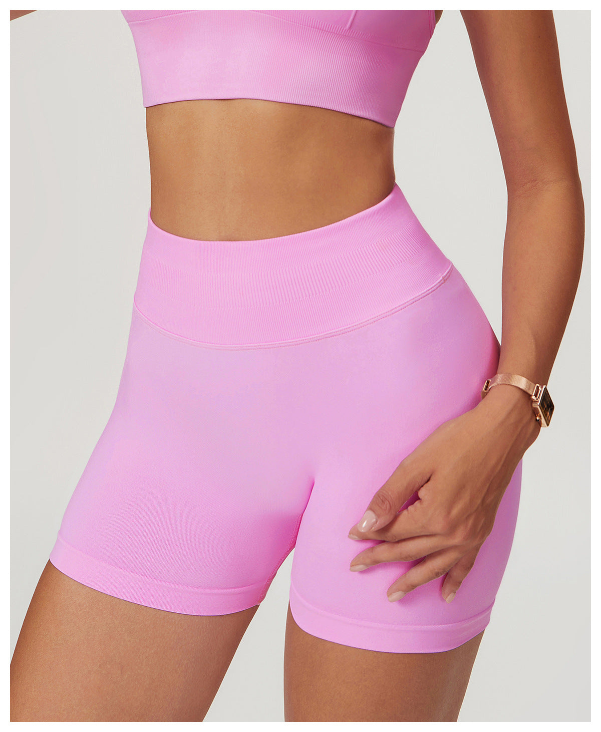 Short de yoga taille haute sans coutures : vêtement de sport galbant à séchage rapide pour le fitness estival 5563