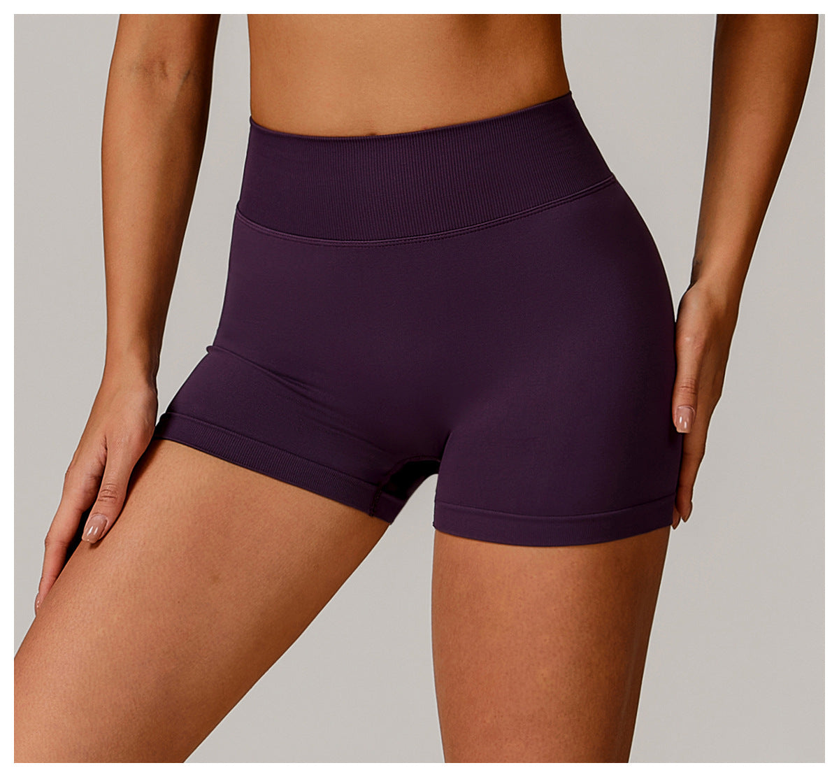 Seamless High-Waisted Yoga Shorts: Tummy-Control & Butt-Lifting Fitness Biker Shorts 4385