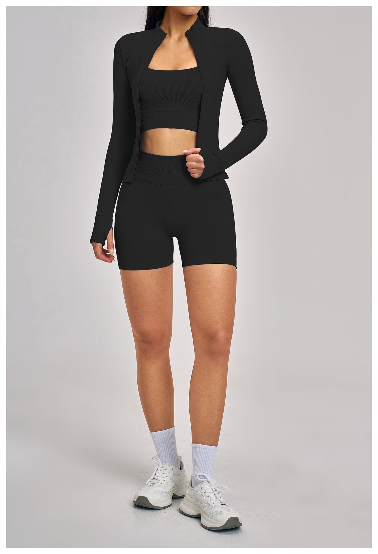 Ensemble de Yoga Sans Couture à Dos Croisé : Tenue de Sport Moulante et Ultra-Extensible pour la Course et le Fitness 4824