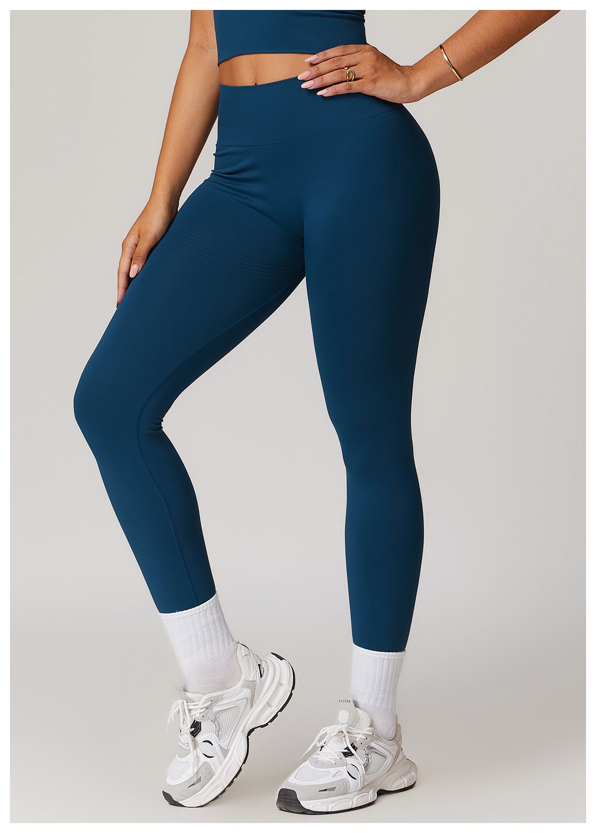Seamless Ribbed-Waistband Yoga Leggings: High-Waisted Tummy-Control & Booty-Lifting Fitness Pants 6825
