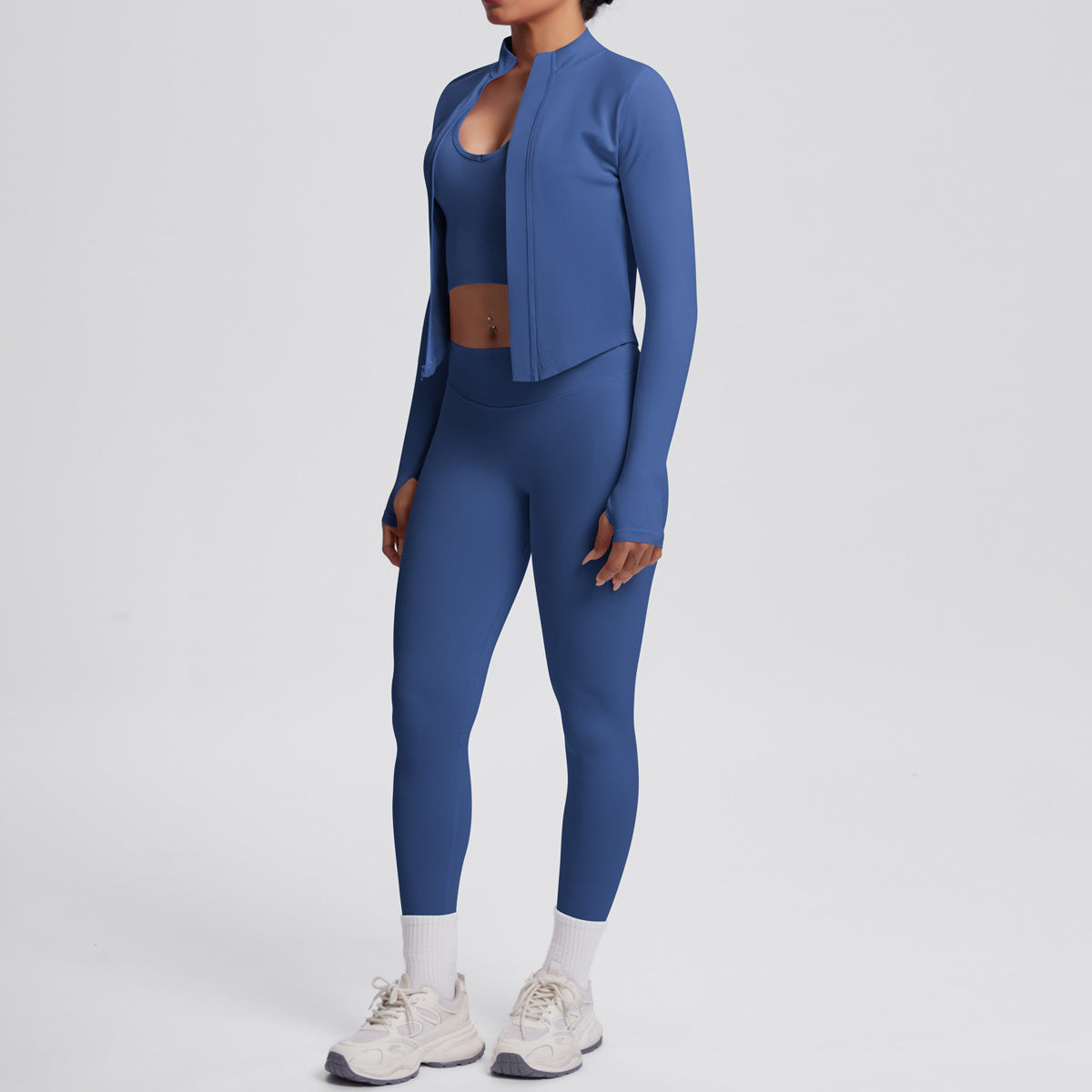 Ensemble de yoga 3 pièces sans coutures : Tenue d'entraînement respirante et très extensible - Soutien-gorge de sport, haut ajusté et leggings taille haute
