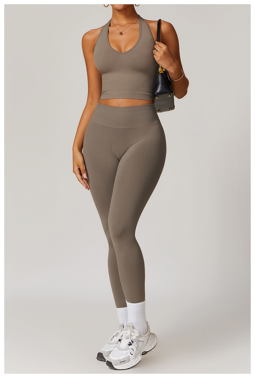 Seamless Ribbed-Waistband Yoga Leggings: High-Waisted Tummy-Control & Booty-Lifting Fitness Pants 6825