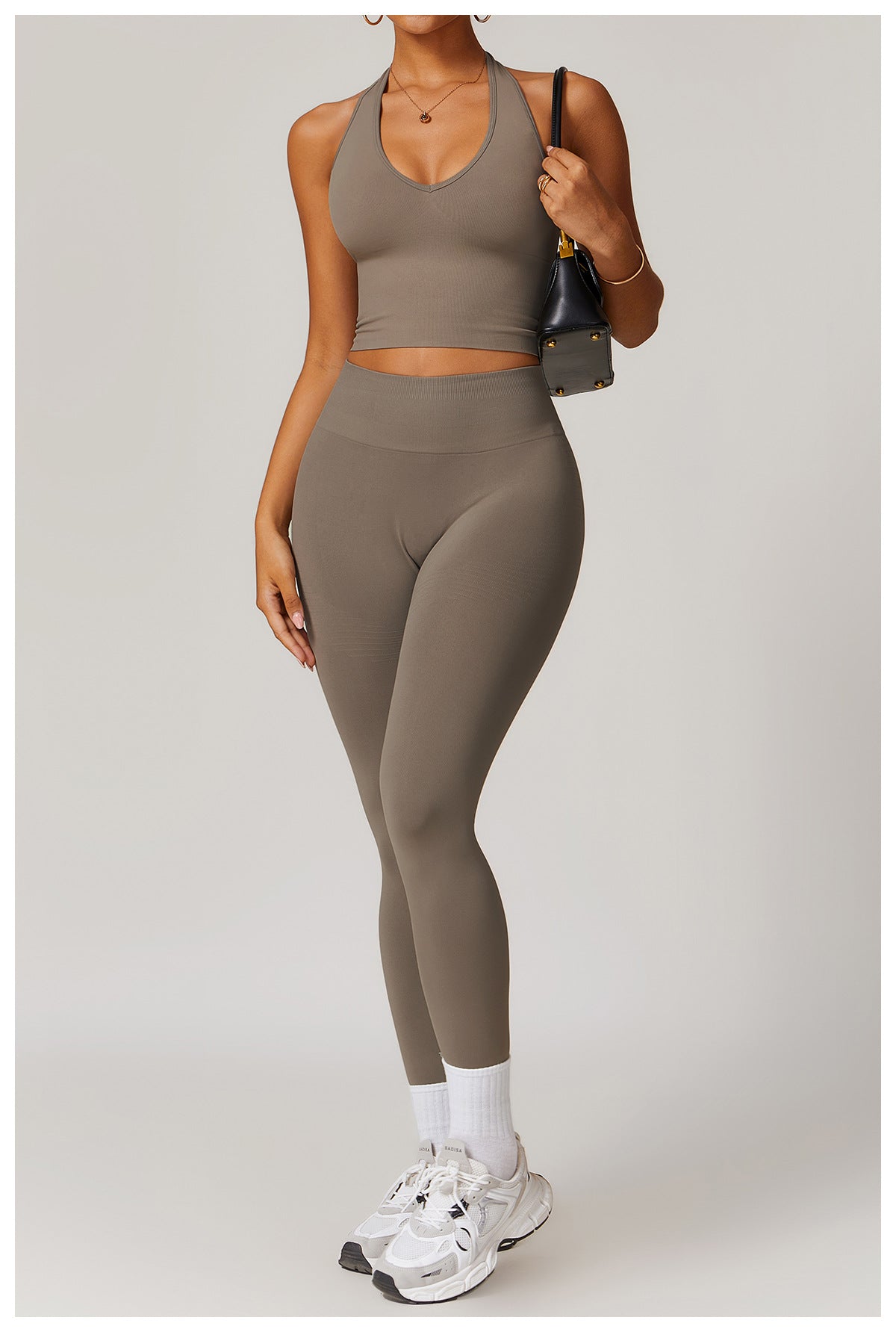 Seamless Ribbed-Waistband Yoga Leggings: High-Waisted Tummy-Control & Booty-Lifting Fitness Pants 6825