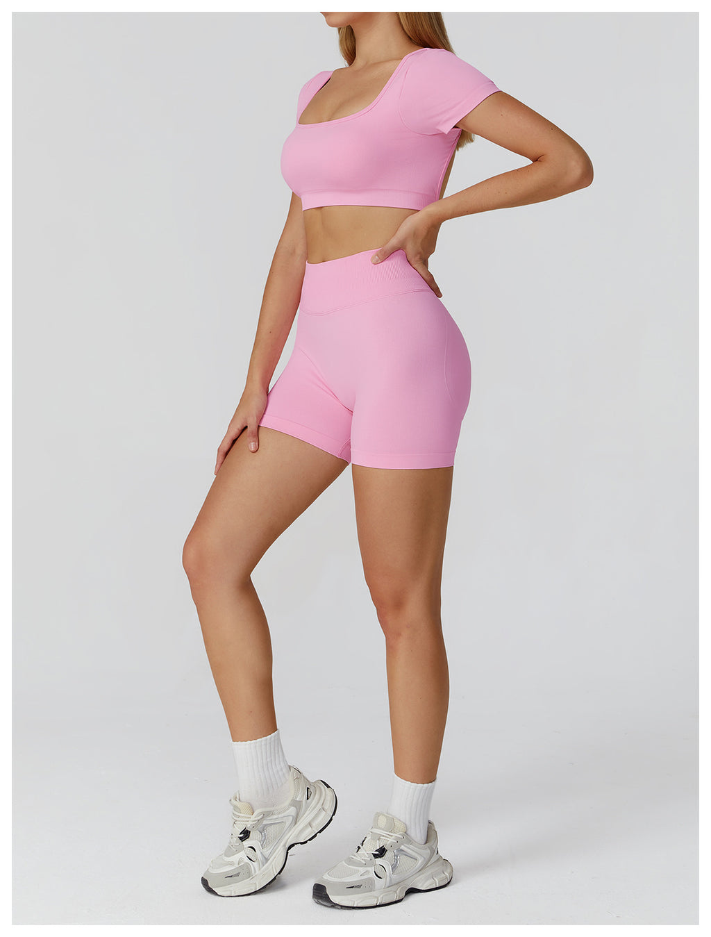 Ensemble de yoga sans couture : Tenue de sport taille haute dos nu pour la course et le fitness 2184