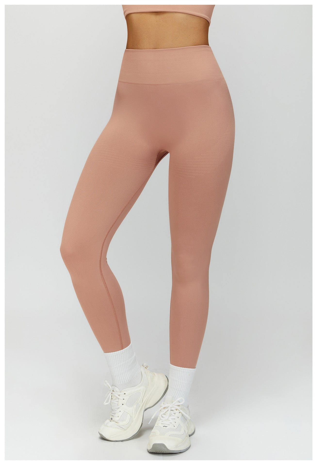 Seamless Ribbed-Waistband Yoga Leggings: High-Waisted Tummy-Control & Booty-Lifting Fitness Pants 6825
