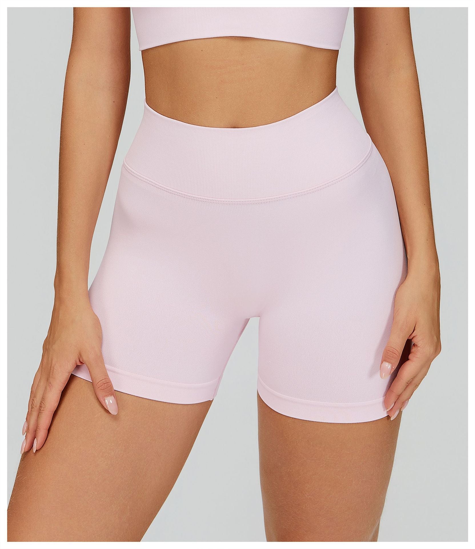 Seamless V-Waist Yoga Shorts: Slim-Fit Quick-Dry Activewear & Gym Biker Shorts 4725