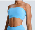 Seamless Tube-Top Sports Bra: Open-Back Yoga Cami with Detachable Straps & Padded Fitness Tank