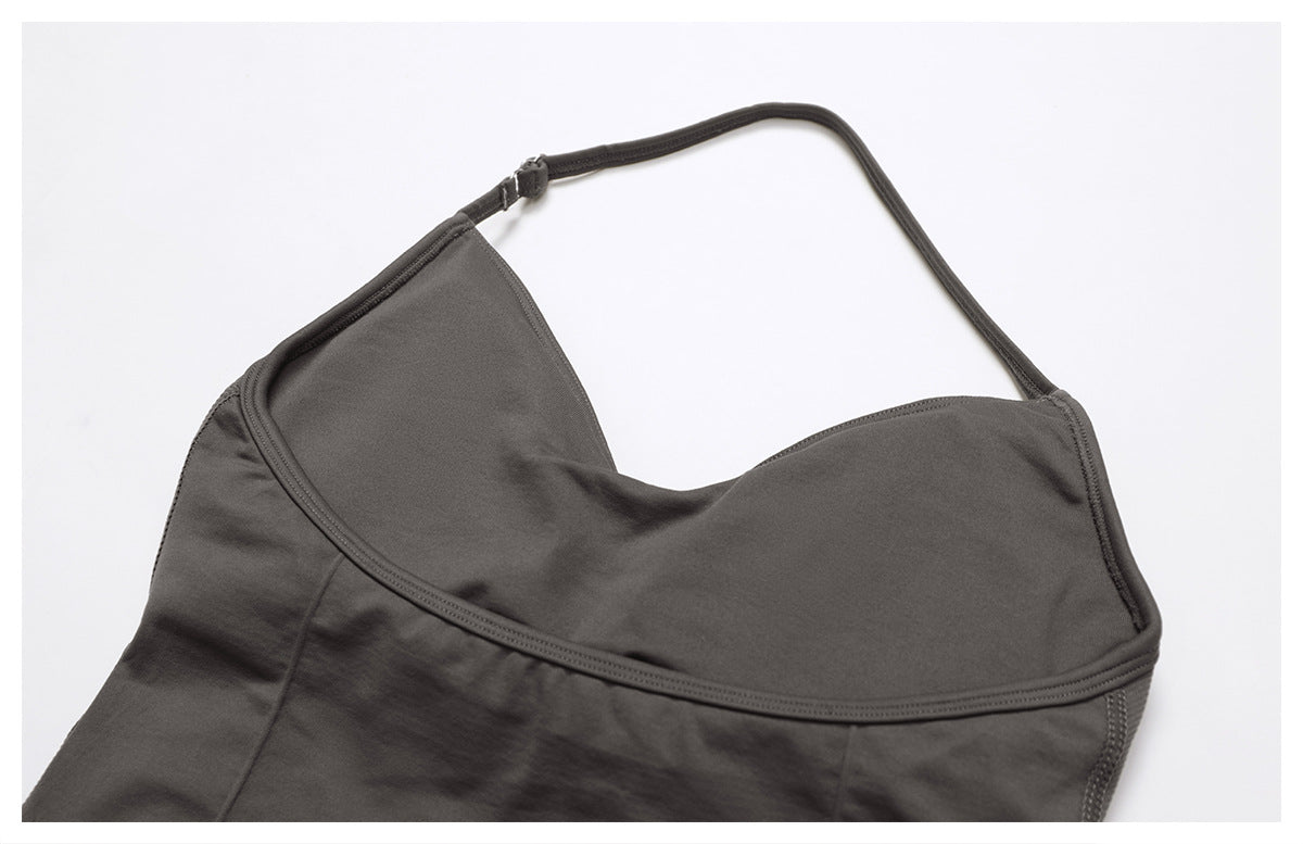 Ensemble de yoga dos nu sans coutures : Tenue de sport froncée moulante & Ensemble de fitness gainant 4552