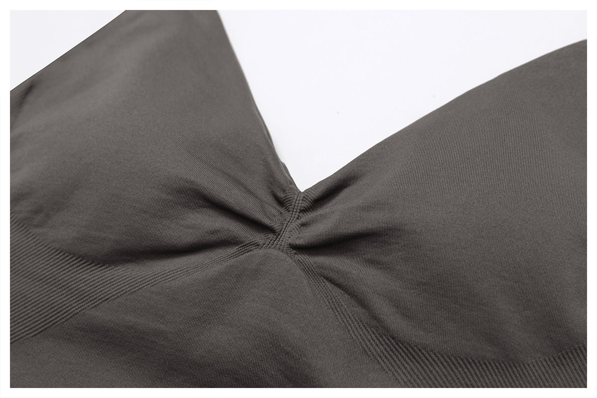 Ensemble de yoga dos nu sans coutures : Tenue de sport froncée moulante & Ensemble de fitness gainant 4552