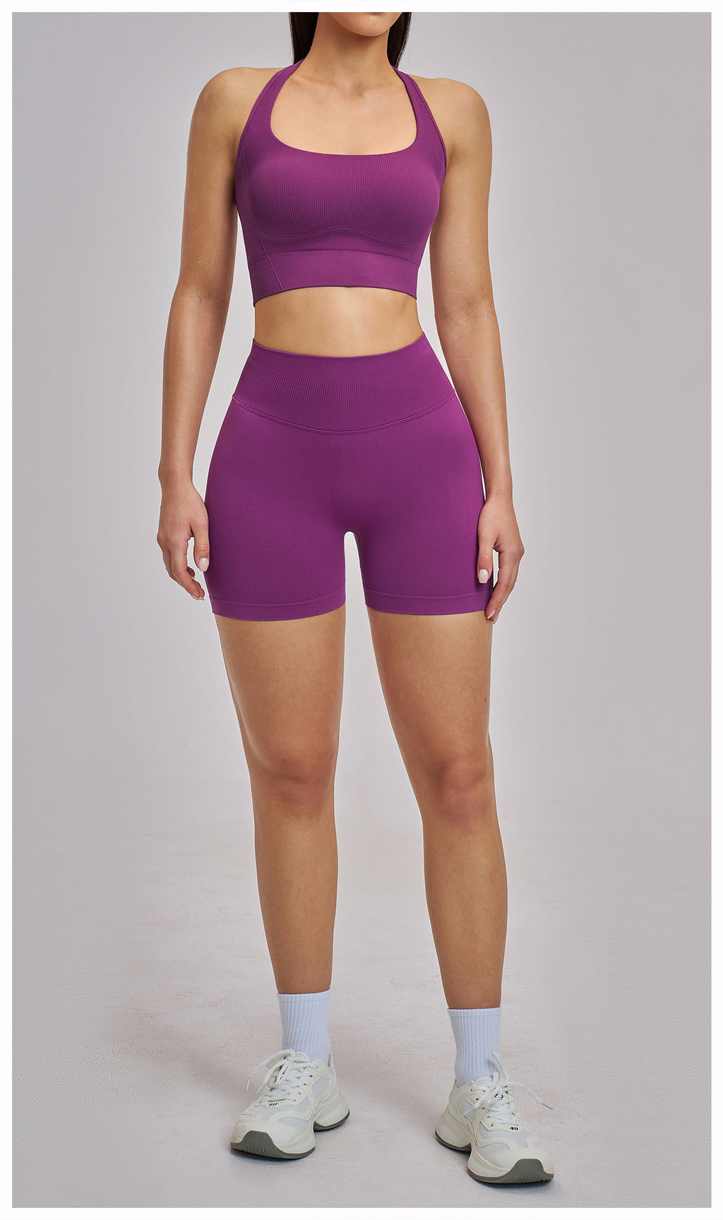 Ensemble de yoga dos nageur sans couture : Tenue de sport extensible et ajustée pour la course et le fitness 4326