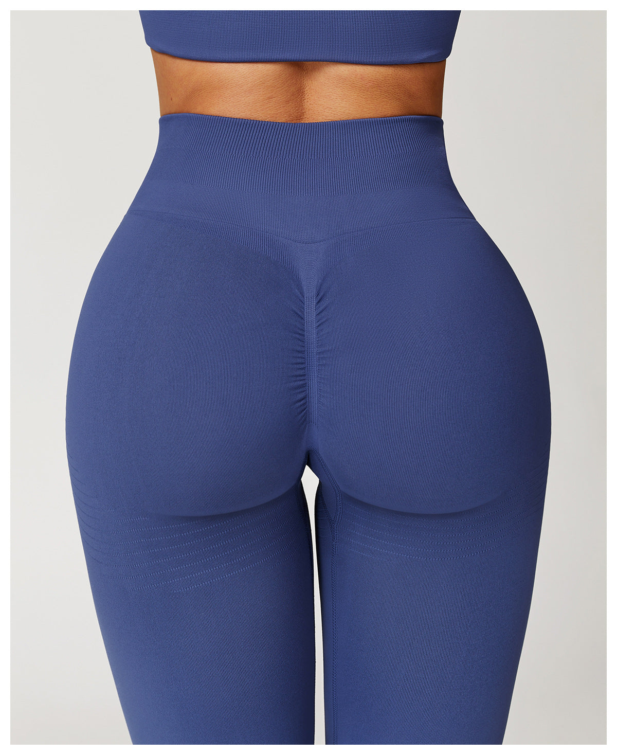 Legging de yoga sans couture à taille côtelée : Pantalon de fitness taille haute, gainant et rehausseur de fessier 6825