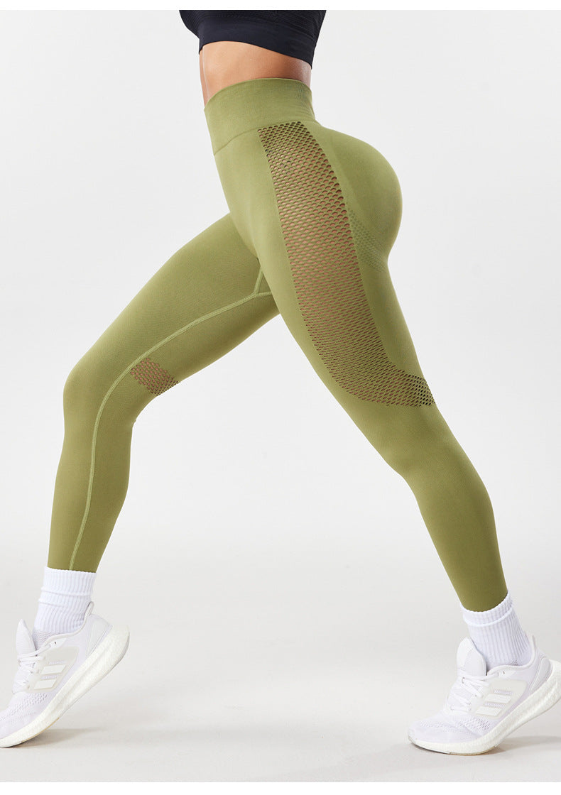 Legging de yoga sexy avec découpes et effet "booty" pour femme, taille haute antidérapant, pour la course et le fitness