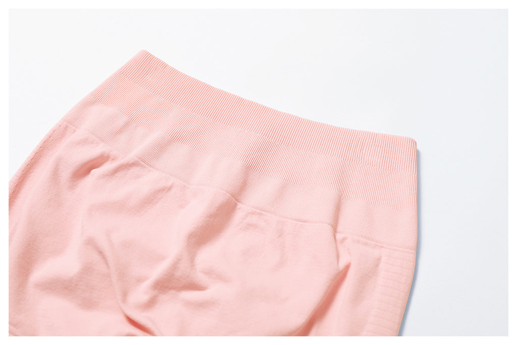 Short de yoga taille haute sans couture : Short cycliste de fitness gainant et push-up pour fesses 5475