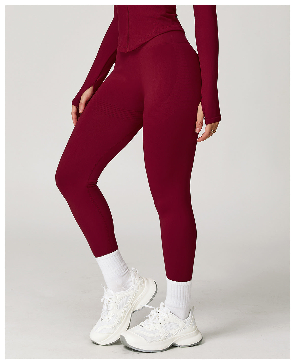 Seamless Ribbed-Waistband Yoga Leggings: High-Waisted Tummy-Control & Booty-Lifting Fitness Pants 6825