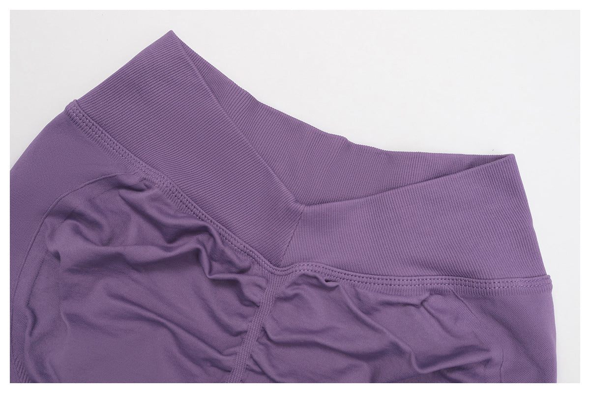 Seamless V-Waist Yoga Shorts: Slim-Fit Quick-Dry Activewear & Gym Biker Shorts 4725