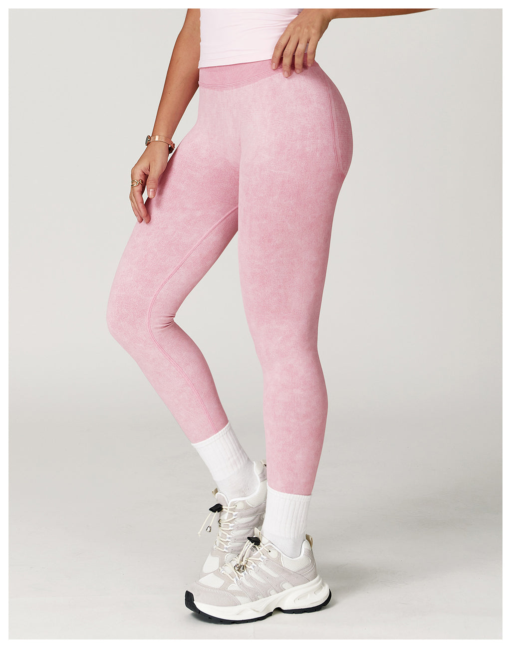 Seamless Ribbed-Waistband Yoga Leggings: High-Waisted Tummy-Control & Booty-Lifting Fitness Pants 6825