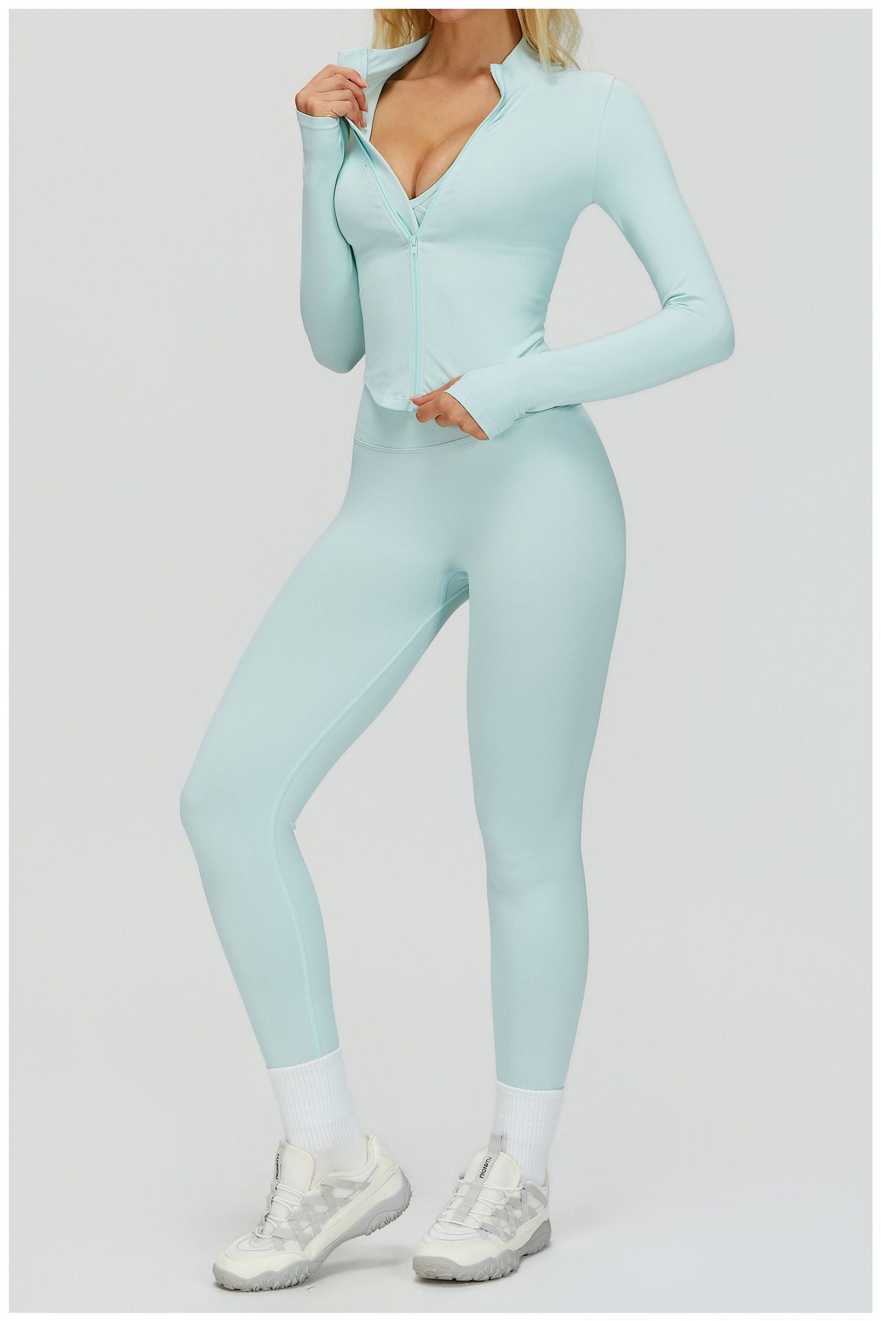 Ensemble de Yoga 3 Pièces Sans Couture : Vêtements de Sport Amincissants Taille Haute & Tenue de Fitness Séchage Rapide 5412
