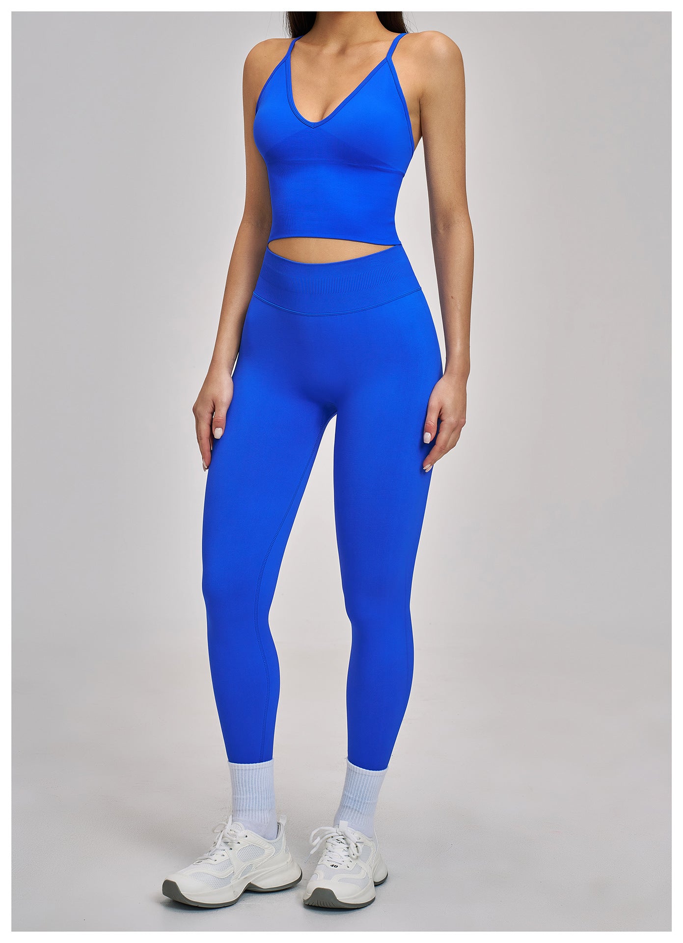 Ensemble de Yoga Sans Couture Dos Nageur : Tenue de Sport Ultra Extensible et Ajustée pour la Course et le Fitness 5344