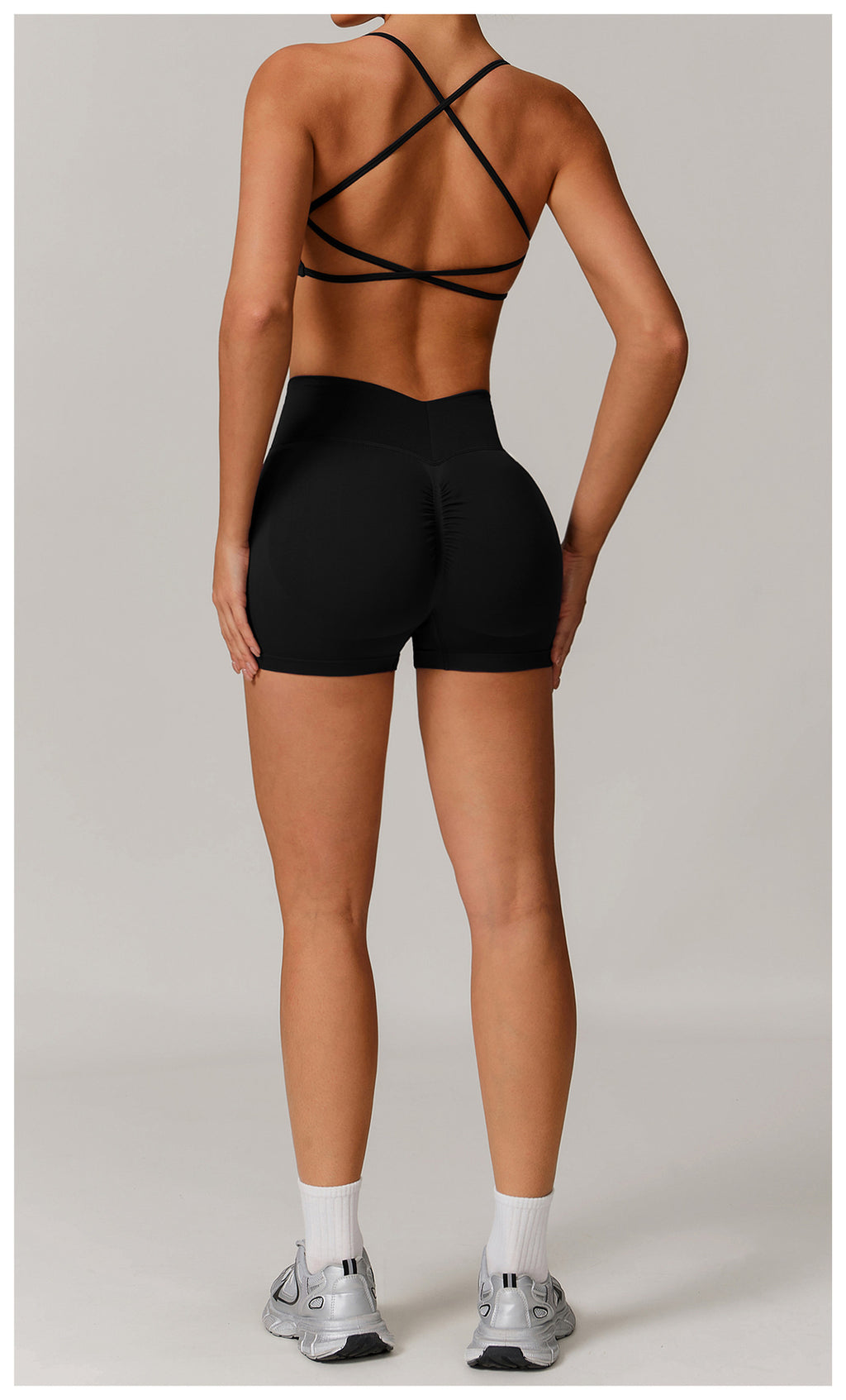 Ensemble de yoga sans coutures à dos ouvert : Vêtements de sport ajustés à séchage rapide pour la course à pied et le fitness 5284