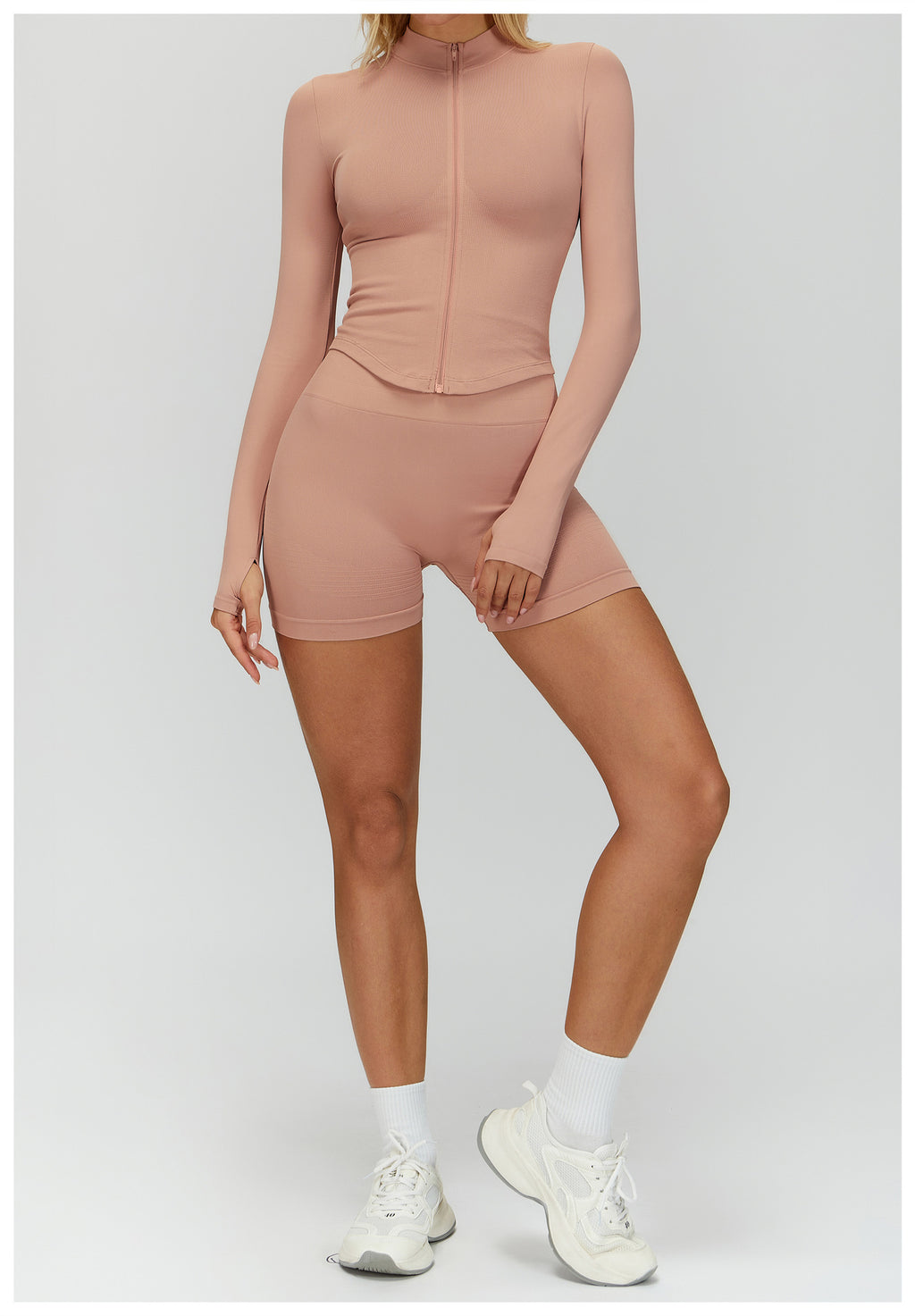Short de yoga taille haute sans couture : Short cycliste de fitness gainant et push-up pour fesses 5475