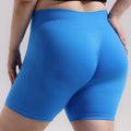 Women's Plus Size Seamless Peach Booty Shorts, Slim Fit Butt Lifting Yoga 3-Piece Shorts for Outdoor Running & Fitness