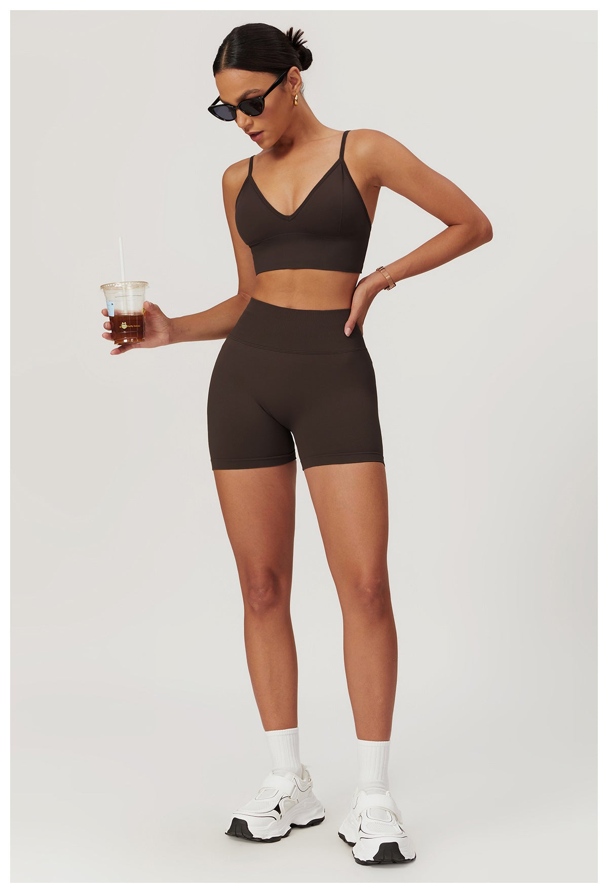 Seamless High-Waisted Yoga Shorts: Booty-Lifting Quick-Dry Activewear for Summer Fitness 5563