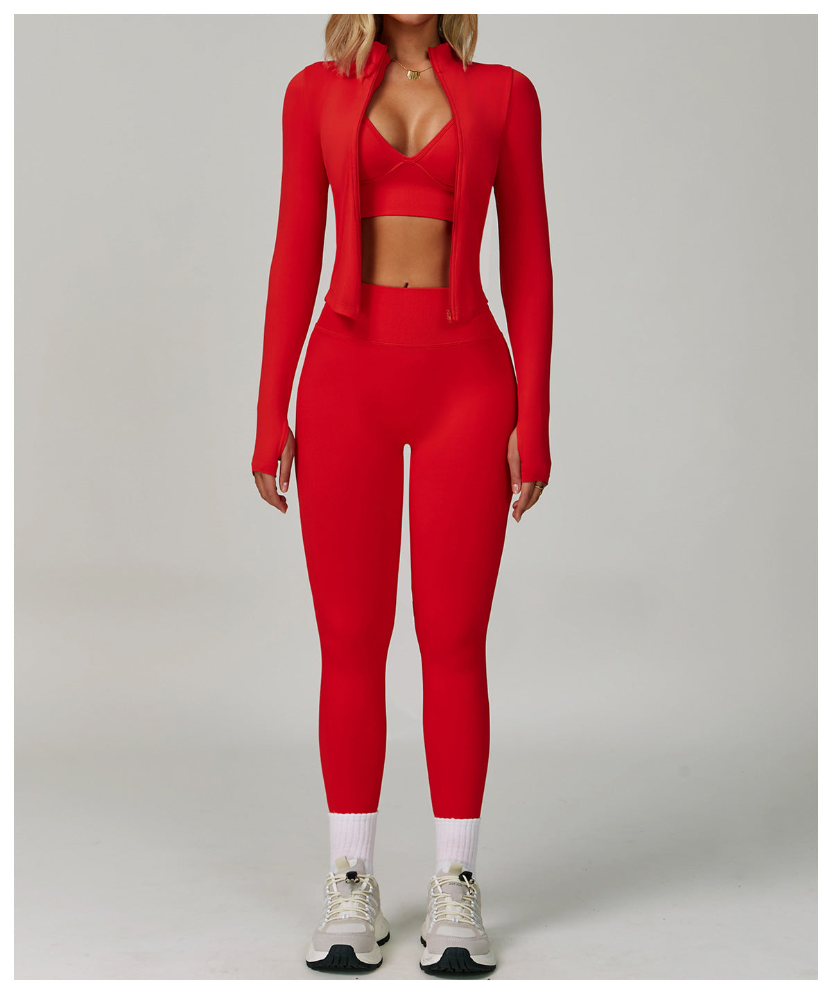 Ensemble de Yoga 3 Pièces Sans Couture : Vêtements de Sport Amincissants Taille Haute & Tenue de Fitness Séchage Rapide 5412
