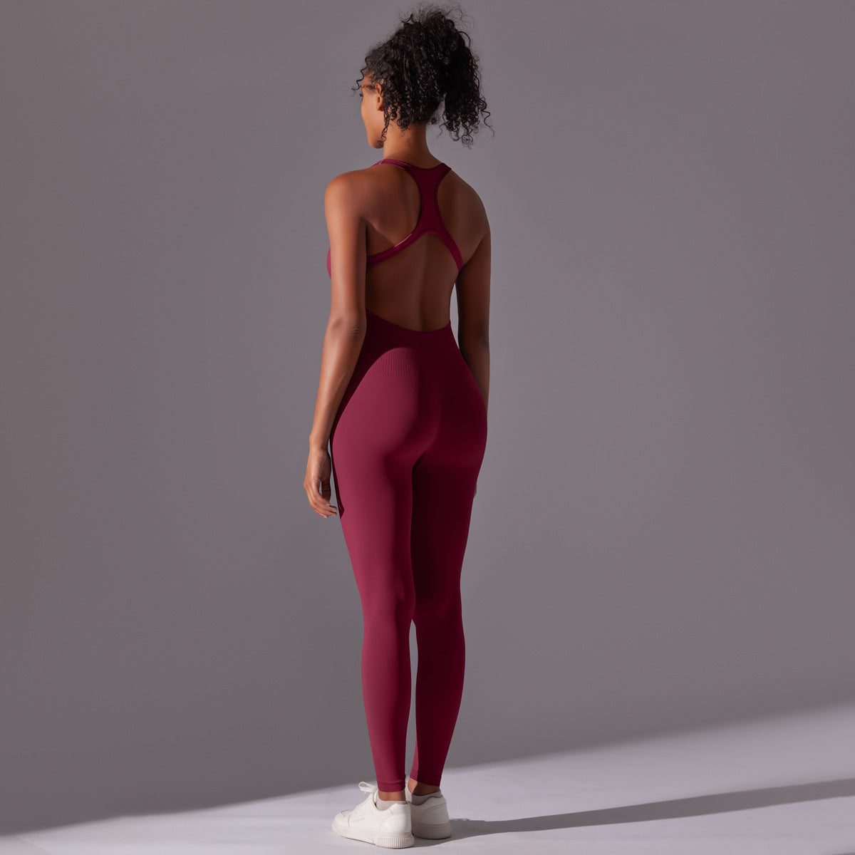 Nahtloser, langer Yoga-Unitard: Einteiliger, rückenfreier Aerial-Yoga-Bodysuit & atmungsaktiver, schmal geschnittener Jumpsuit
