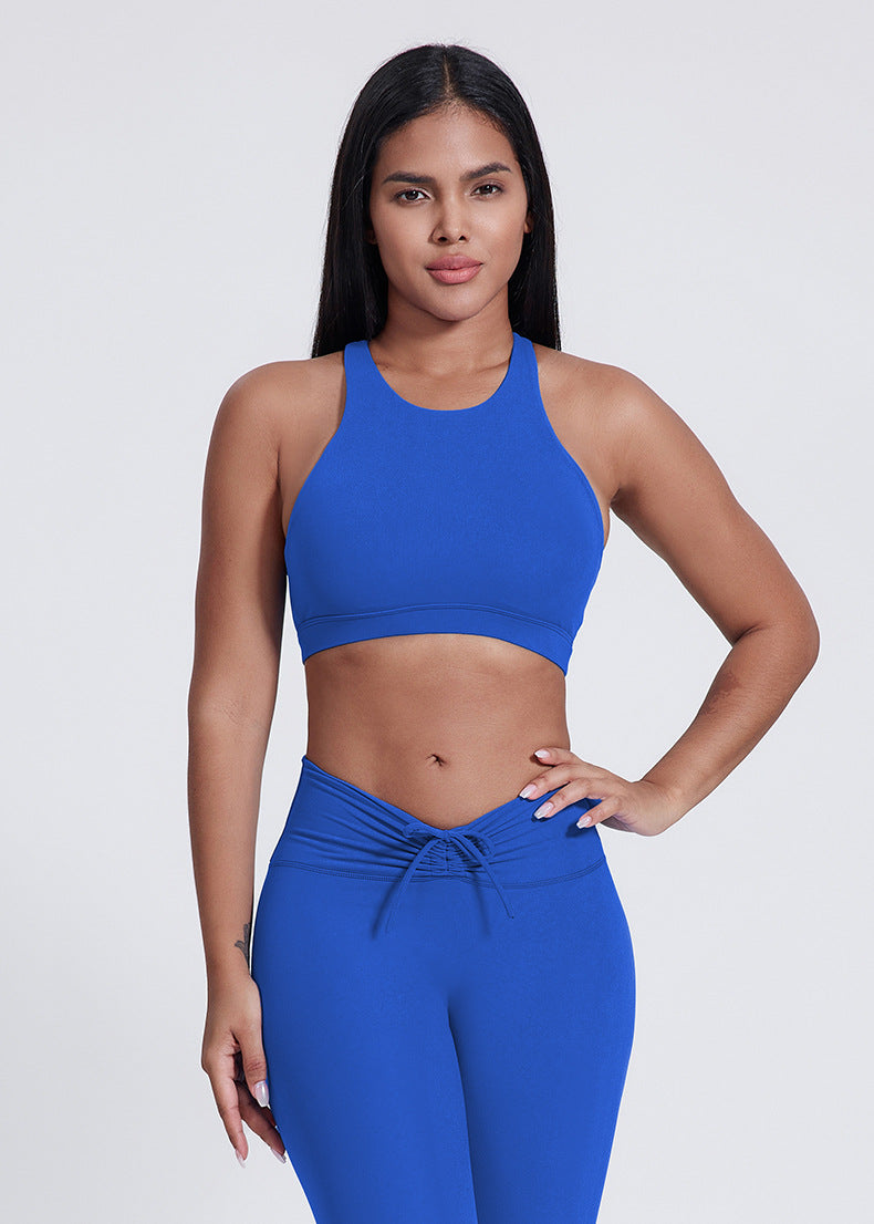 Soutien-gorge de sport sans coutures effet seconde peau : brassière de yoga dos nu et haut de sport respirant pour la course à pied