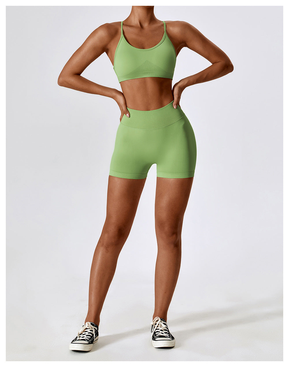 Seamless High-Waisted Yoga Shorts: Tummy-Control & Butt-Lifting Fitness Biker Shorts 4385