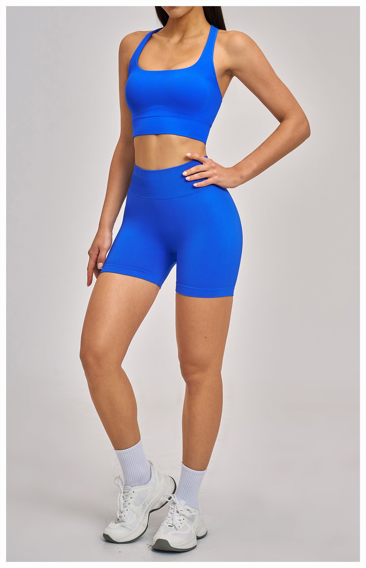 Ensemble de yoga dos nageur sans couture : Tenue de sport extensible et ajustée pour la course et le fitness 4326
