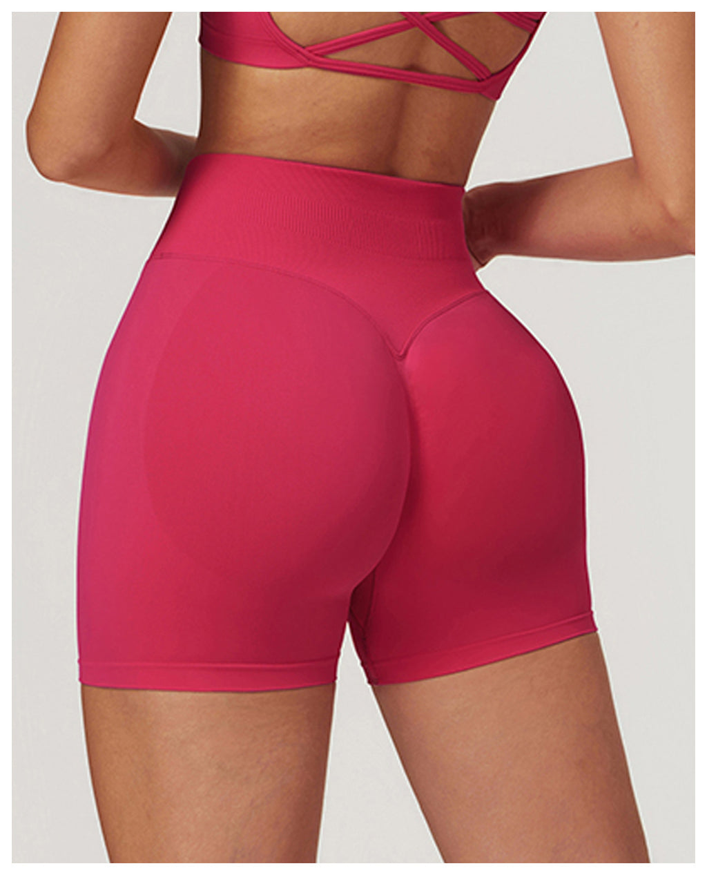Seamless High-Waisted Yoga Shorts: Booty-Lifting Quick-Dry Activewear for Summer Fitness 5563