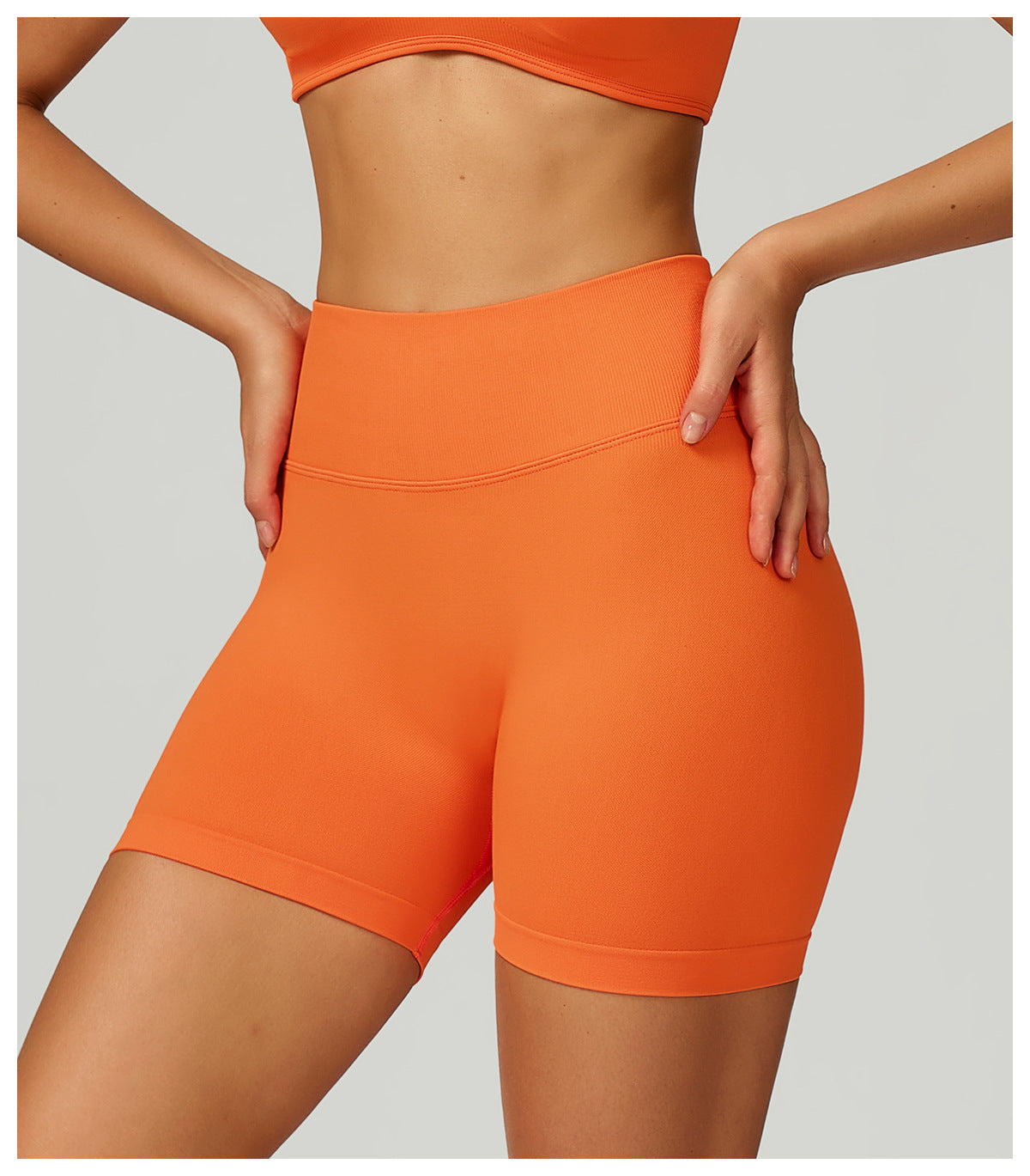 Short de Yoga Sans Couture à Contraste : Legging Taille Haute et Coupe Ajustée pour la Course 5726