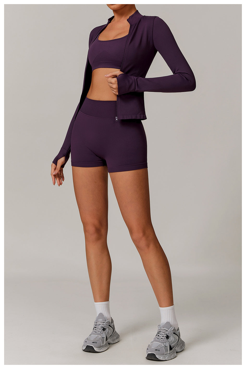 Ensemble de yoga sans coutures à dos ouvert : Vêtements de sport ajustés à séchage rapide pour la course à pied et le fitness 5284