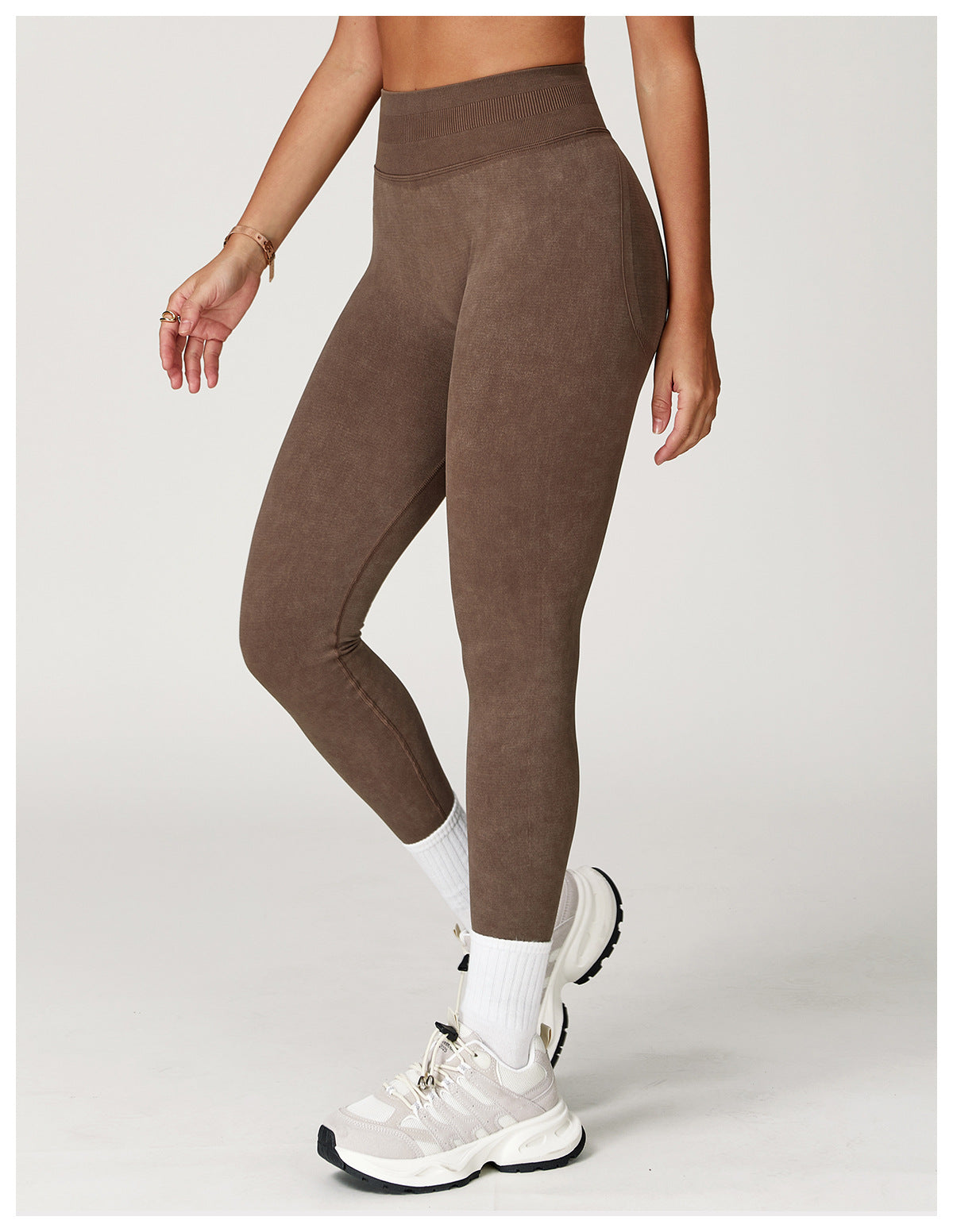 Leggings de Yoga sans Couture Délavés : Pantalon de Fitness Gainant Taille Haute pour la Course 4425