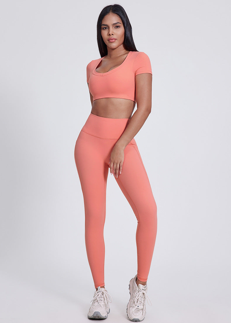 Débardeur de Yoga Sans Couture Nude-Feel : Soutien-Gorge Sport Rembourré et Débardeur de Course Ajusté pour Femme