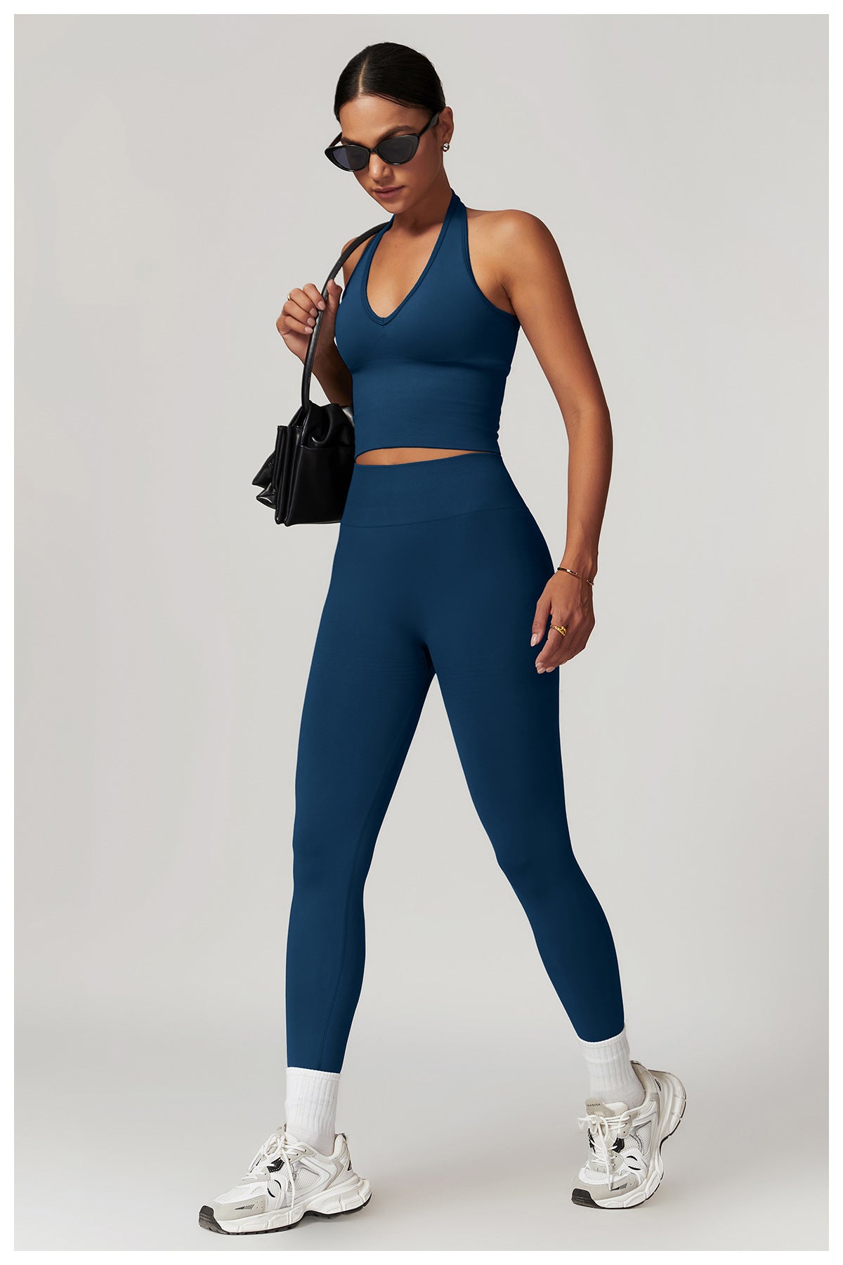Ensemble de yoga côtelé sans couture à dos nageur : Ensemble de vêtements de sport gainant et rehausseur de fessier 5479
