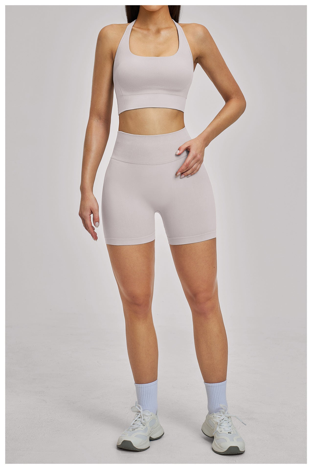 Seamless High-Waisted Yoga Shorts: Booty-Lifting Quick-Dry Activewear for Running & Fitness 9687