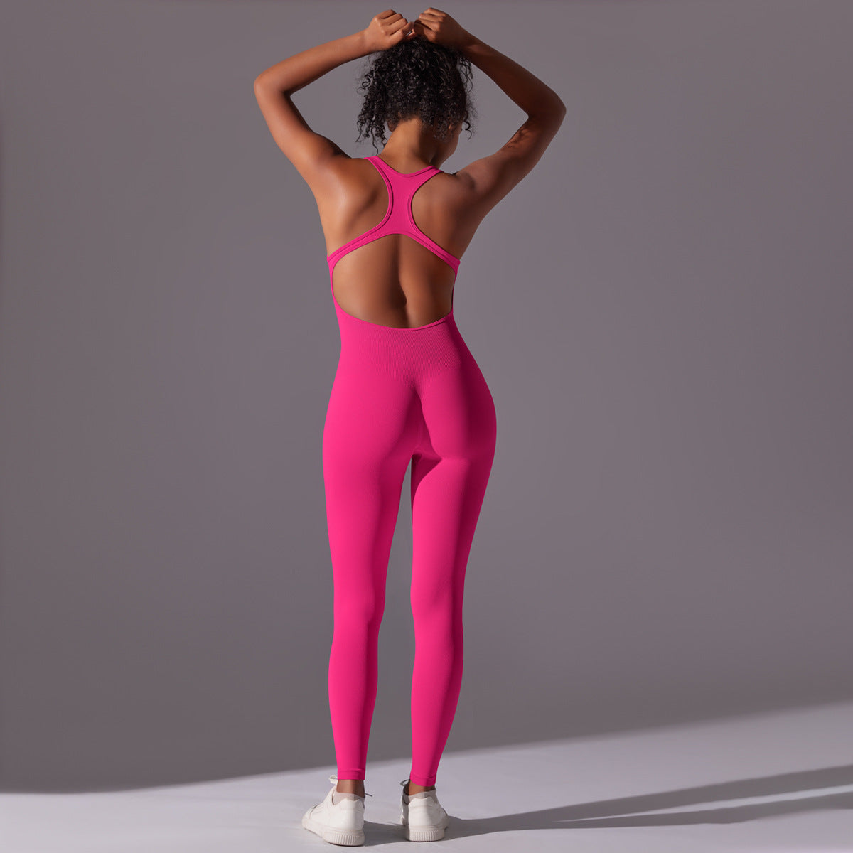 Combinaison de yoga sans couture intégrale : Justaucorps de yoga aérien une pièce à dos ouvert et combinaison ajustée respirante