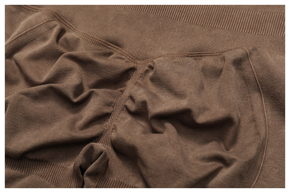 Nahtlose Yoga-Leggings mit Säurewaschung: High-Waist-Fitnesshosen mit Po-Lifting für das Laufen 4425