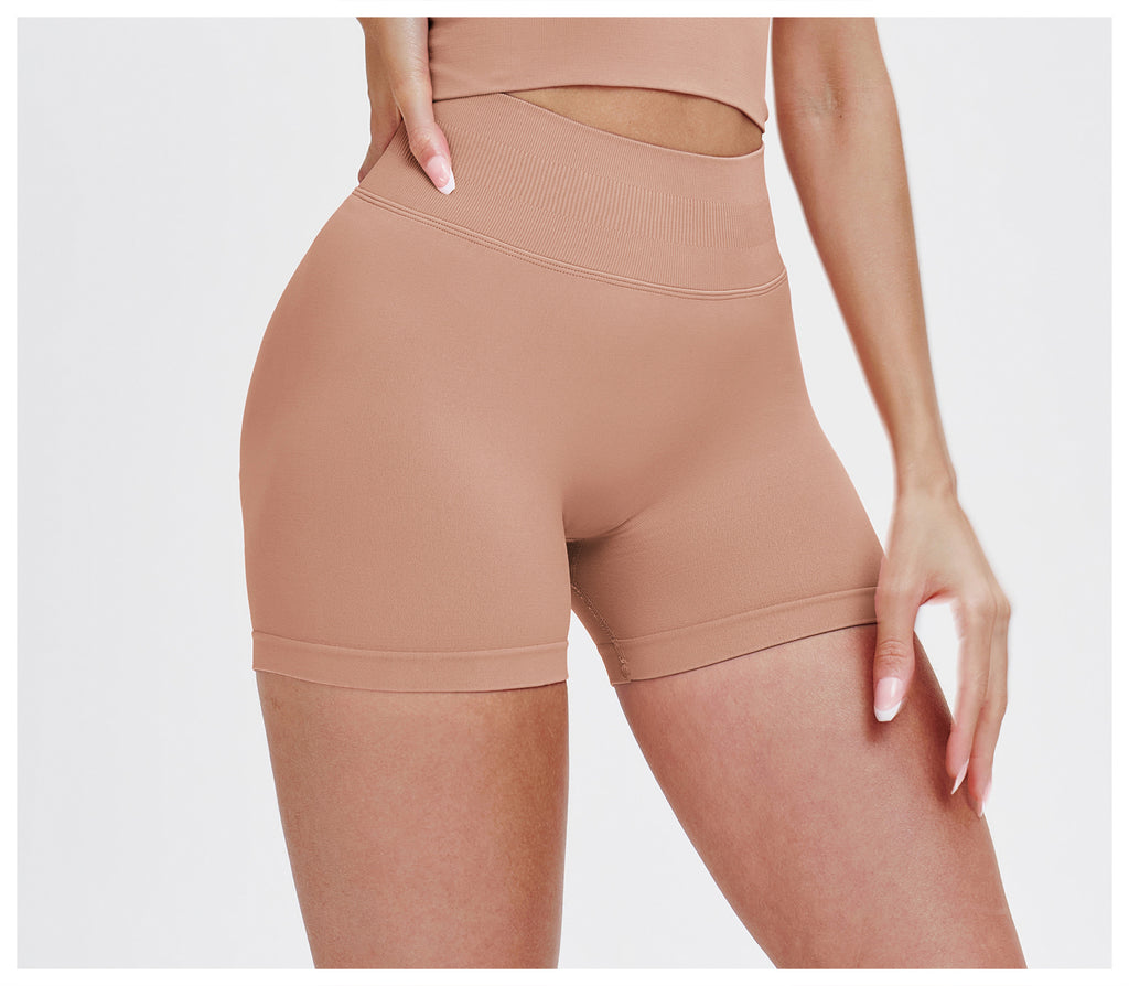 Seamless High-Waisted Yoga Shorts: Booty-Lifting Quick-Dry Activewear for Running & Fitness 9687