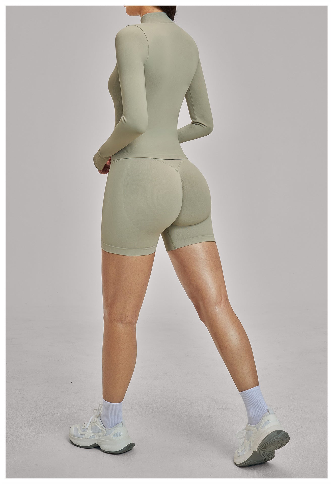 Ensemble de Yoga Sans Couture à Dos Croisé : Tenue de Sport Moulante et Ultra-Extensible pour la Course et le Fitness 4824