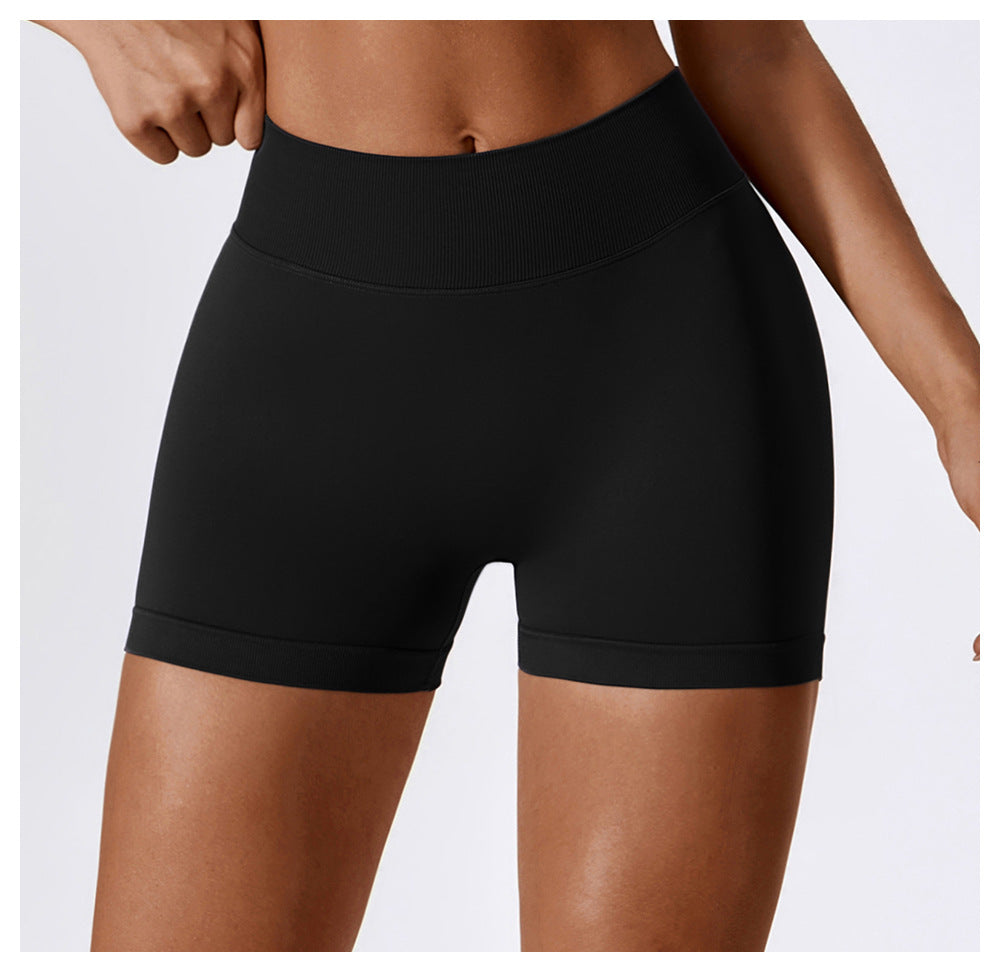Seamless High-Waisted Yoga Shorts: Tummy-Control & Butt-Lifting Fitness Biker Shorts 4385