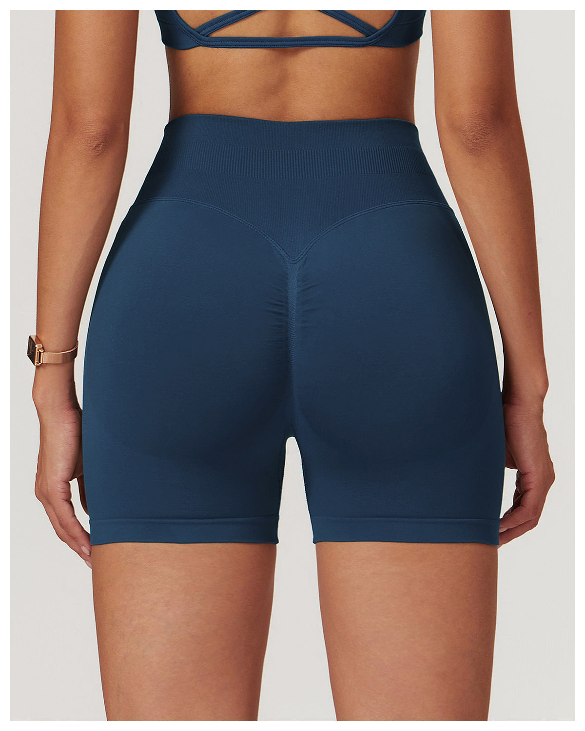 Seamless High-Waisted Yoga Shorts: Booty-Lifting Quick-Dry Activewear for Running & Fitness 9687