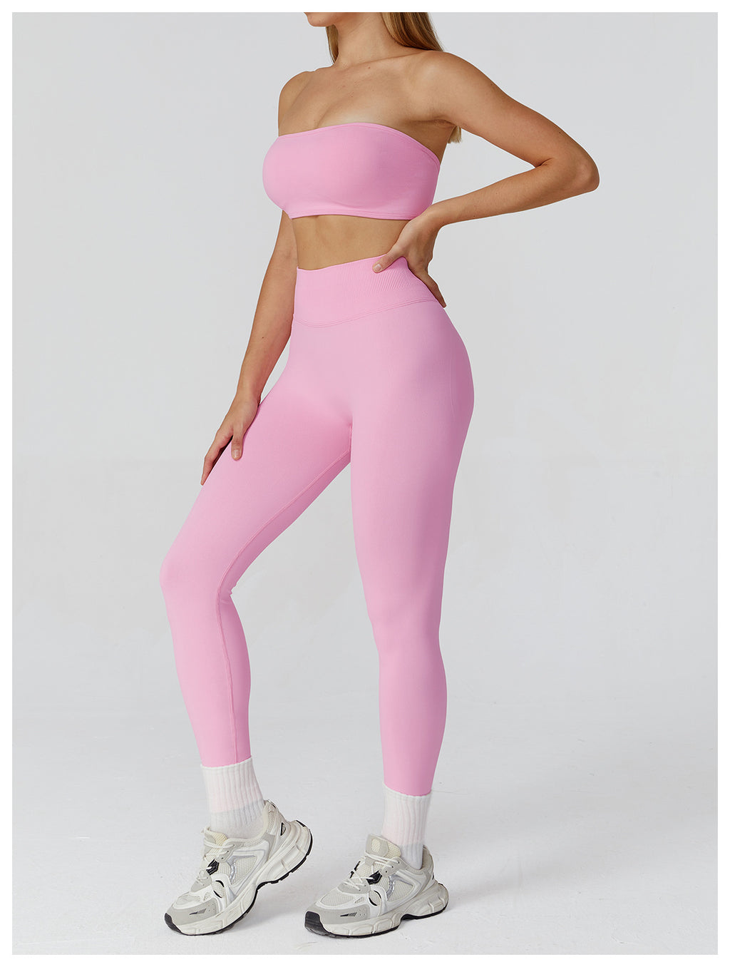 Ensemble de yoga sans couture : Tenue de sport taille haute dos nu pour la course et le fitness 2184