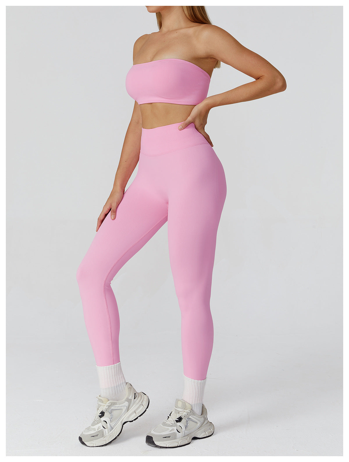 Ensemble de yoga sans couture : Tenue de sport taille haute dos nu pour la course et le fitness 2184