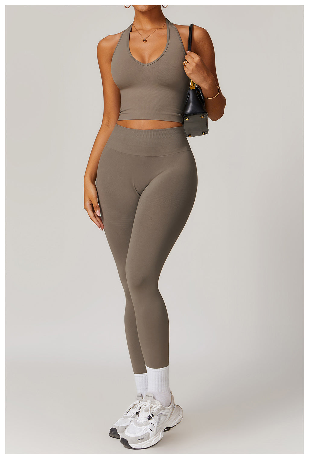 Ensemble de yoga côtelé sans couture à dos nageur : Ensemble de vêtements de sport gainant et rehausseur de fessier 5479
